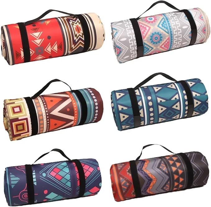 Picnic Camping BlanketBeach Blanket Outdoor Camping Mat Thickened Picnic Soft Cloth Beach Mat Portable Rainproof Beach Composite Process Sleeping Pad (Brown 1 x 1 cm (Square))