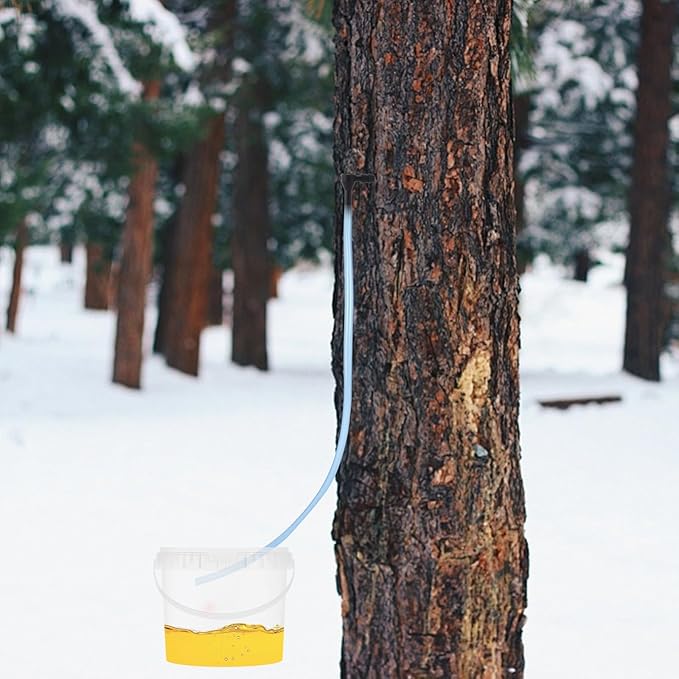 5 Sets Maple Syrup Tapping Kit Including 5 Buckets (5L) with Lid 30ft Tubing 10 Tree Taps 1 Tap &amp Drill Bit Maple Tree Tapping Kit for Experts or Beginners Maple Birch Syrup Collection Supplies