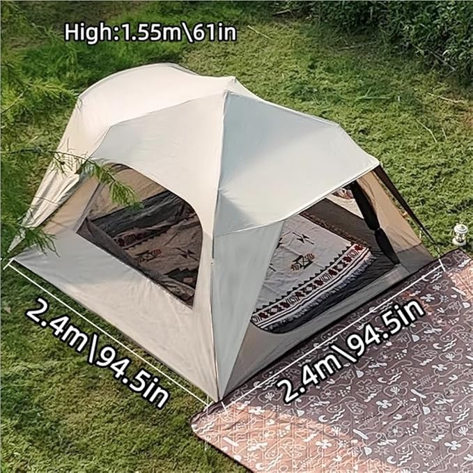 Camping Tents Reactive Outdoor Tent 4 Person Tent Instant Tent Tents for Camping Tent with Brim Water Resistant Sunproof Outdoor Glamping House