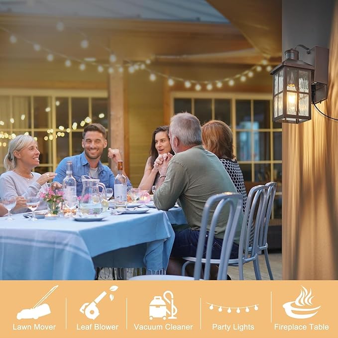 Porch Lights with GFCI Outlet with RemoteDusk to Dawn Motion Sensor Outdoor Light Upgraded 4 Lighting Modes Exterior Fixture Waterproof Outside Lights for House Patio Garage