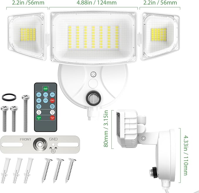 iMaihom 100W Dusk to Dawn Outdoor Lighting 10000LM Plug in Flood Lights with Remote Control 2 Modes IP65 Waterproof Led Exterior Security Light with Photocell 6500K Floodlight for Yard Garage White