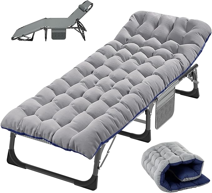 Portable Folding Camping Cot for Adults with Comfortable Mattress Lightweight Camp Bed with Carry Bag for Outdoor Travel Hiking Beach Sleep Anywhere