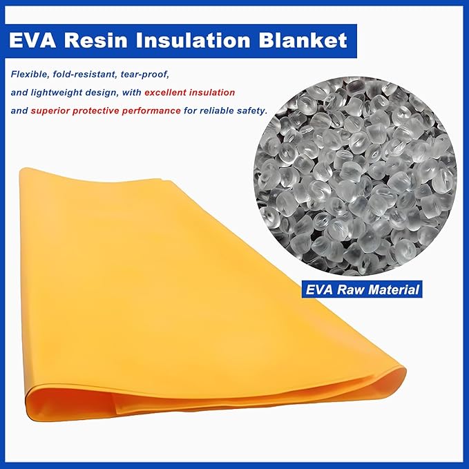 2-Pack Electrical Insulating Blanket Safety Insulated Blanket to Cover Service Panel/Busbar/Power Portable Electric Shock Blanket 4 Clamps(0.4kv-39 3/8 x 39 3/8 (100x100cm))