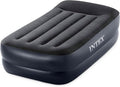 Intex Raised Airbed Mattress with Built-in Pump Dura-Beam Plus Pillow Twin - Portable Inflatable Luxury Blow-Up Bed for Adults Camping Guests