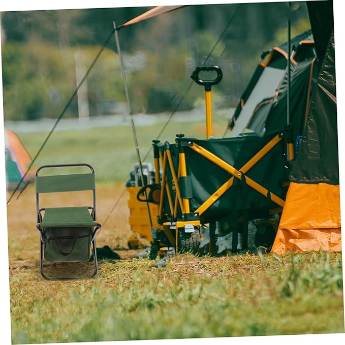 Happyyami Folding Chairs for Outside Multi-use Compact Camping Chair Table Portable Folding Stool Outdoor