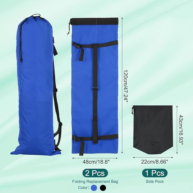 PATIKIL Foldable Camp Chair Replacement Bag 2 Pcs Camping Chairs Folding Chair Carry Bag with Adjustable Shoulder Strap for Outdoor Camping Fishing Storage Blue Black