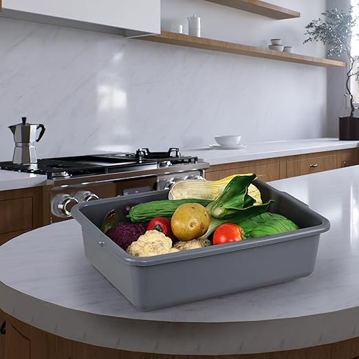 13 Liters Commercial Bus Tub Tote Boxes Plastic Dish Tub Wash Basin Set of 3