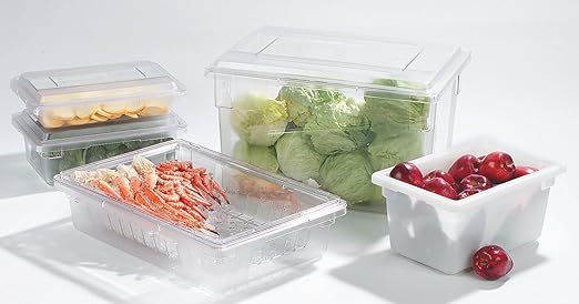 Carlisle FoodService Products Storplus Food Storage Container with Stackable Design for Catering Buffets Restaurants Polyethylene (Pe) 12.5 Gallon White (Pack of 4)