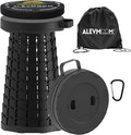 ALEVMOOM Upgraded Collapsible Stool with Cushion &amp Bag 18 H Portable Retractable Telescoping Folding Stool for Adults Lightweight But Sturdy Capacity 600 lbs for Camping Fishing Hiking Travel