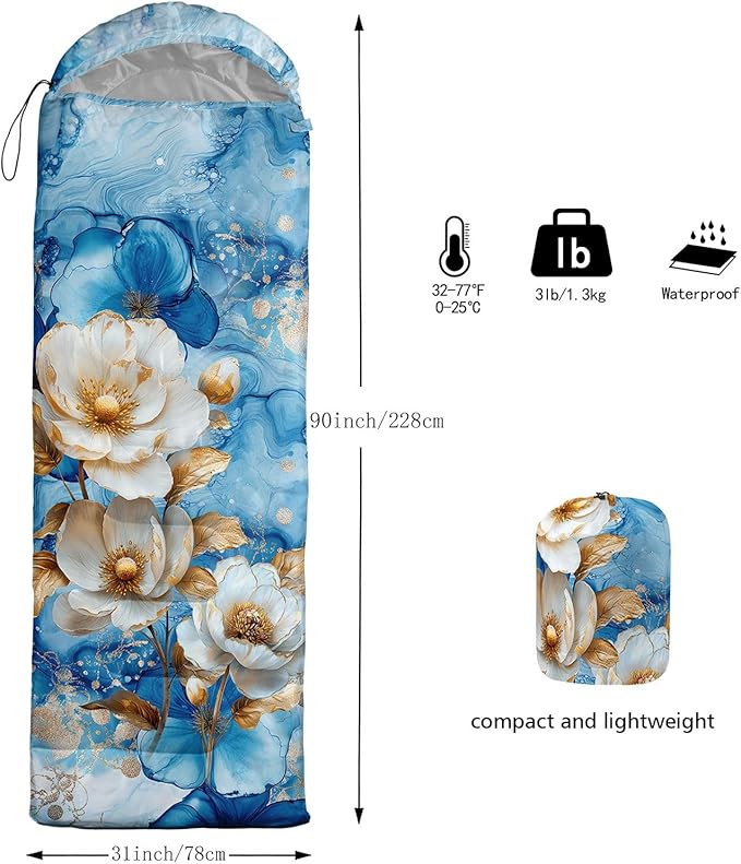 Kids Sleeping Bag for Boys Girls3D Pink Stars Print-Lightweight Warm Portable Outdoor Indoor-Waterproof Cold Weather Resistant Sleeping Bag for Camping Hiking