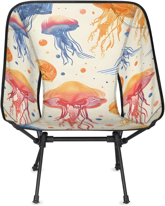 Honeybaby Folding Camping Chair Jellyfish Sea Camping Chairs Lightweight Portable Chair Outdoor Foldable Chairs for Camping Travel Picnic Beach Hiking