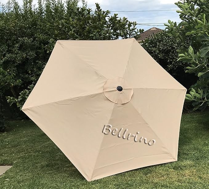 BELLRINO DECOR Replacement  STRONG &amp THICK  Umbrella Canopy for 9ft 6 Ribs (Canopy Only) (BEIGE)