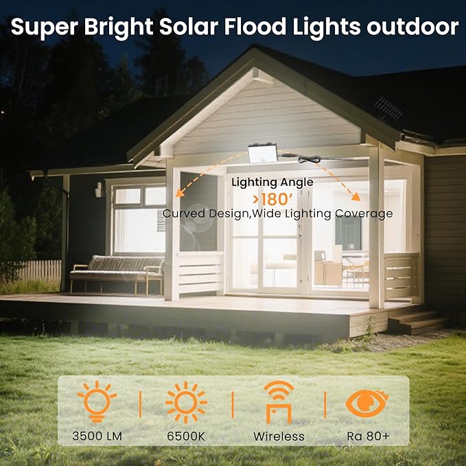 LumiZen Solar Lights Outdoor with Motion Sensor 3 Modes Split Flood Lights Waterproof Dusk to Dawn Solar Powered Security Spot Lights for Garden Barn Porch2 Pack