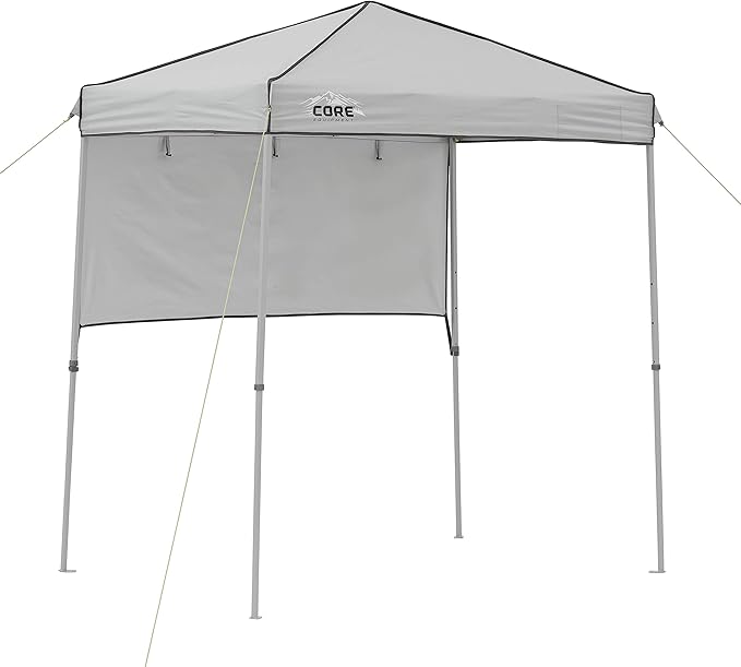 Core Instant Straight Leg Canopy Tent with Adjustable Sun Wall 6 ft x 4 ft  Gray