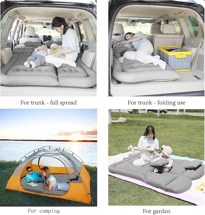 Car Air Mattress for Chevrolet Silverado 1500 2500 3500 2000-2025 Travel Bed Camping Bed Cushion Inflatable Vehicle Air Cot Portable Sleeping Pad Inflatable MattressBlack