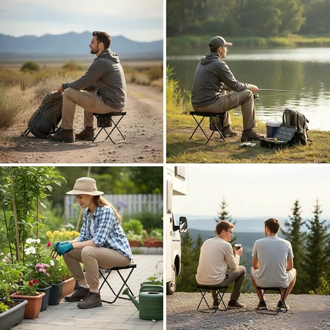 Portable Folding Camping Chair 2 Pack Lightweight Compact Backpack Stool for Outdoor Hiking Fishing Beach Concert and Garden13 inches x 10.62 inches x 12.2 inches