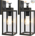 BesLowe 14” Upgraded Motion Sensor Outdoor Wall Lights Dusk to Dawn Porch Lights Outdoor Wall Sconces 3 Lighting Modes Exterior Lighting Fixtures with Hooks Bronze Outside Lights for House 2-Pack