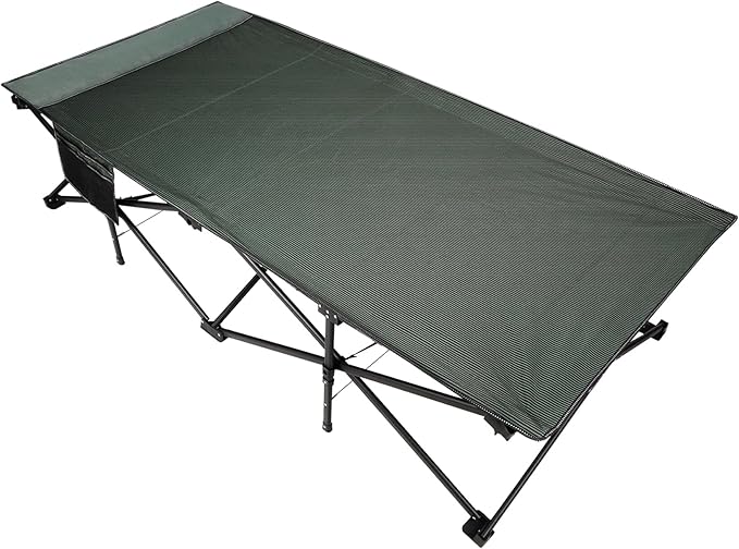REDCAMP 39.4 W Extra Large Camping Cot for Adults 500lbs Oversized Tall Sleeping Cots Heavy Duty XXL Cots Portable for Outdoor Indoor Office Dark Grey