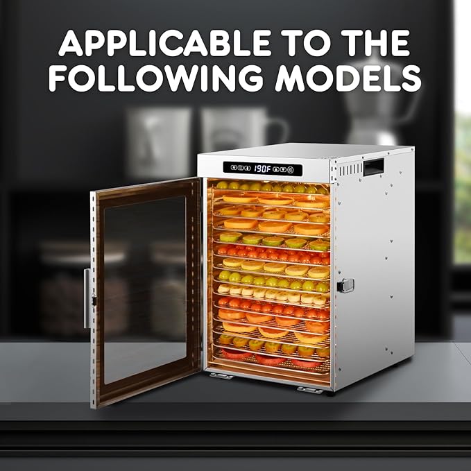 316 14pcs Stainless Steel Commercial Dehydrator Tray 9.84 * 12.52in Food Dehydrator Trays 14 Pack Fruit Dryer Trays BPA-Free Food Dryer Accessories