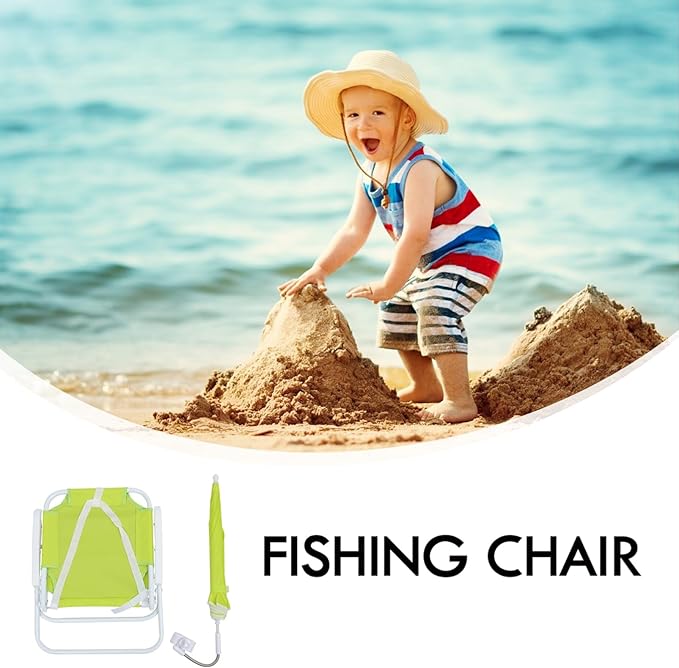 Totority Boy Girl Portable Camping Chair with Umbrella Lightweight Outdoor Beach Stool for Sun Protection Ergonomic Design for Beach Picnic and Camping Activities