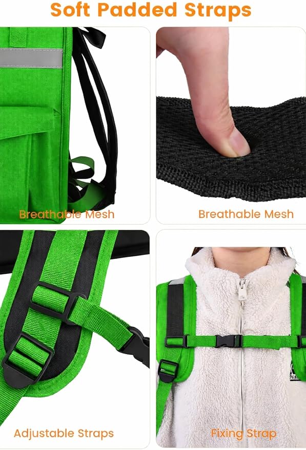 Bodaon Food Delivery Backpack with 2 Base Plates Dual-Layer Insulated Compartments Waterproof Lining Reflective Strip - Pizza Delivery Bag for Bike Couriers Grocery Takeout Food Transport