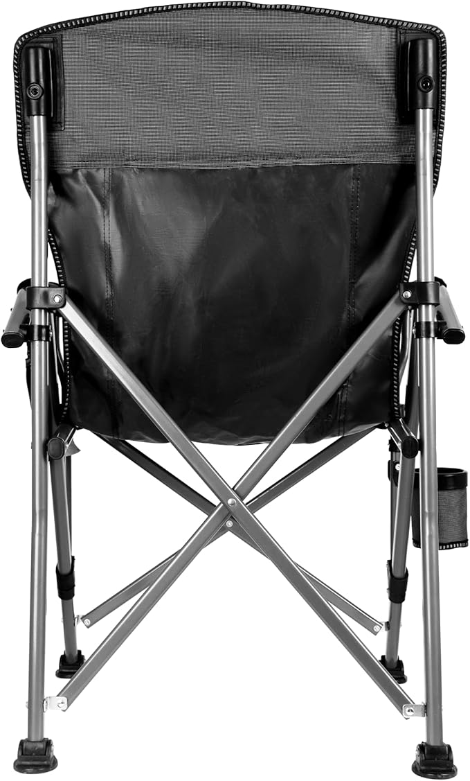 Folding Camping Chair with Cup Holder and Storage Bag Heavy Duty Support 400 LBS Oversized Collapsible Portable Camping Chair for Outdoor Camp Picnic Travel Fishing Grey