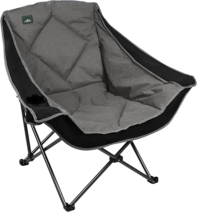 Northroad Oversized Foldable Camping Chair Outdoor Padded Lawn Chair w/Cup HolderCarry Bag for Beach Hiking and PicnicsHeavy-Duty 300-lbs Capacity Purple