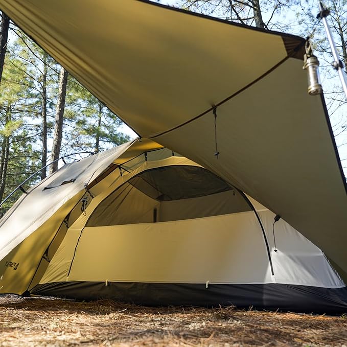 POMOLY Camping Hot Tent Wood Stove Tents Dune Solo Portable Tents with Inner Tent for 1 Person Hiking Hunting Backpacking