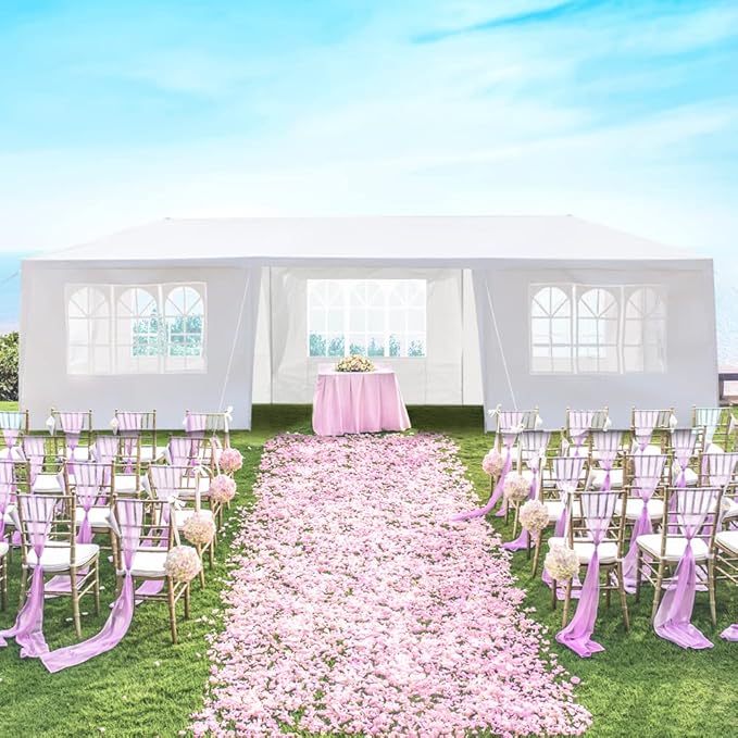 3 * 9m 7-Sided Iron PE Cloth Spiral Pipe Pergola