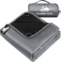 Fleece Waterproof Outdoor Blanket - Windproof Stadium Blanket for Camping Picnics and Sports Stay Dry and Comfortable 80x 58(Gray)