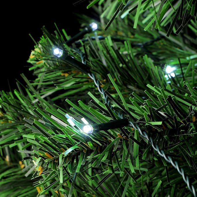 kemooie 500 LED Christmas String Lights 164FT 8 Lighting Mode with Memory Plug in Green Wire Waterproof Lights for Outdoor Indoor Birthday Christmas Wedding Party Garden Balcony Decorations (White)