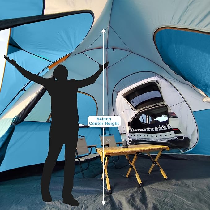 UNP SUV Dome Tent for Camping Outdoor 6 Person Car Camping Tent Easy Set Up SUV Tailgate Tent with Rainfly 10' x 10' Vehicle Camping Tent | for Camping Outdoor Car Camping Tent Easy Set Up SUV T