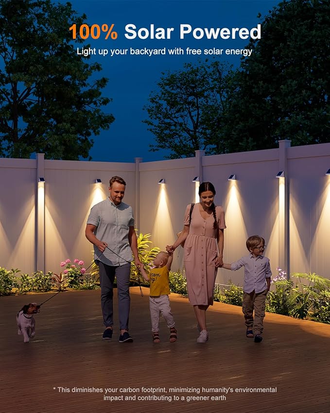 12 Pack Solar Powered Fence Lights Outdoor Waterproof with Warm White LED Spot Lens for Outside Pool Cage Patio Yard Rail Garage Adhesive Designed for Easy Mounted (White Shell)