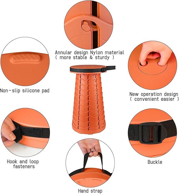 Portable &amp Lightweight Foldable Camping Chair for Adults Heavy Duty Folding Stool with Adjustable Shoulder Strap Perfect for Picnic Beach Backyard and Sporting Events Max Weight 400lbs