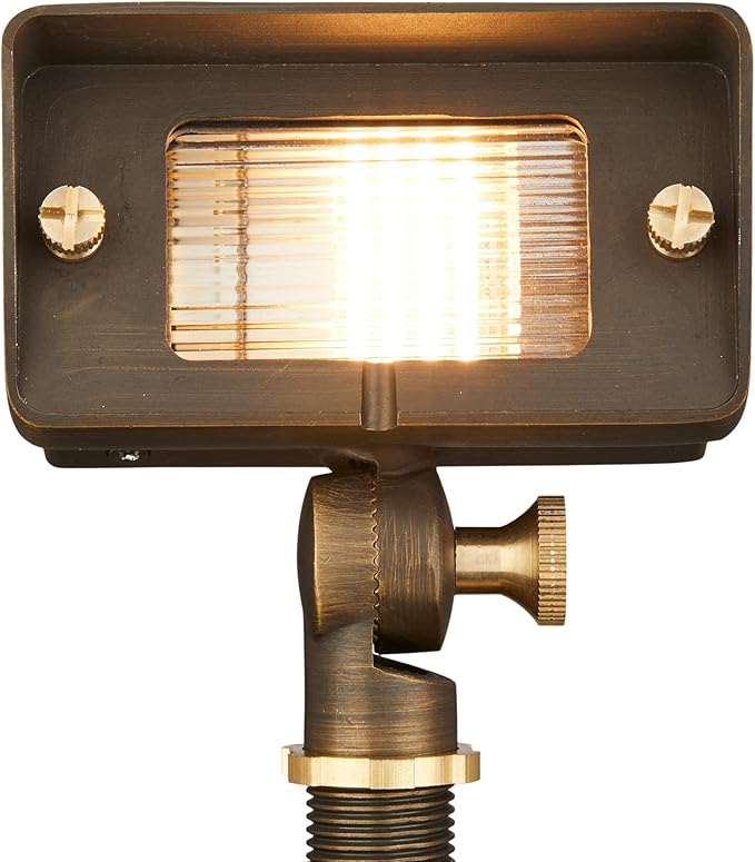 VOLT 10-Pack 12V Gentle Splash Cast Brass Flood Lights (Bronze) &amp 3W 2700K Warm White G4 LED Bulbs for Low Voltage Landscape Lighting of Outdoor Wall Garden or Yard