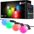 Govee Smart Outdoor String Lights H7016 96ft RGBIC Outdoor Lights with 30 Dimmable LED Bulbs IP65 Waterproof Color Changing Warm White Lights with 47 Scene Modes for Patio Backyard App Control