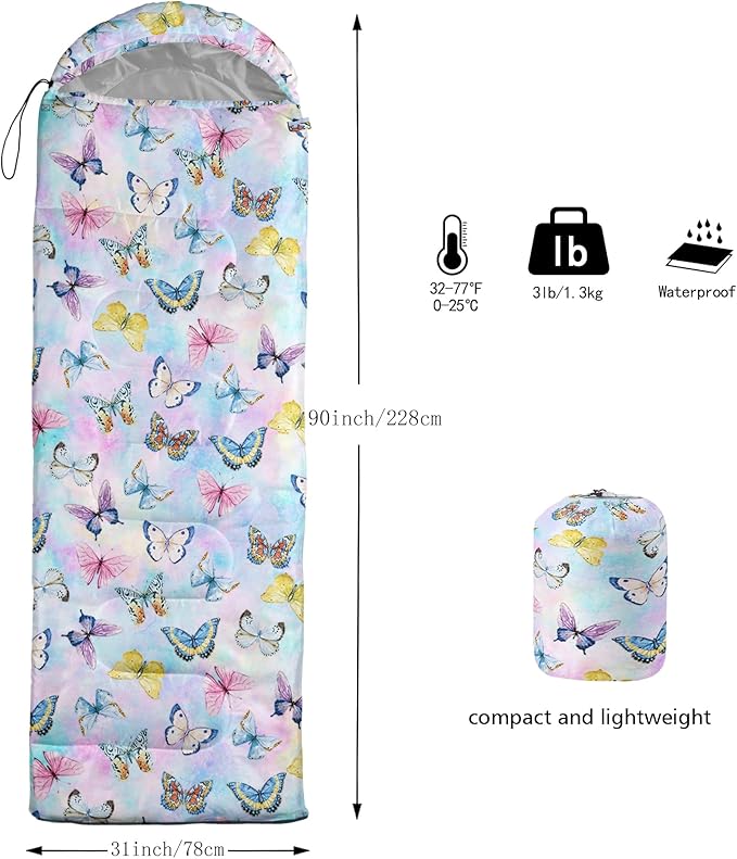 Sleeping Bag for Womens Girls Teens Waterproof Sleeping Bags Traveling and Outdoors Camping Gear Equipment
