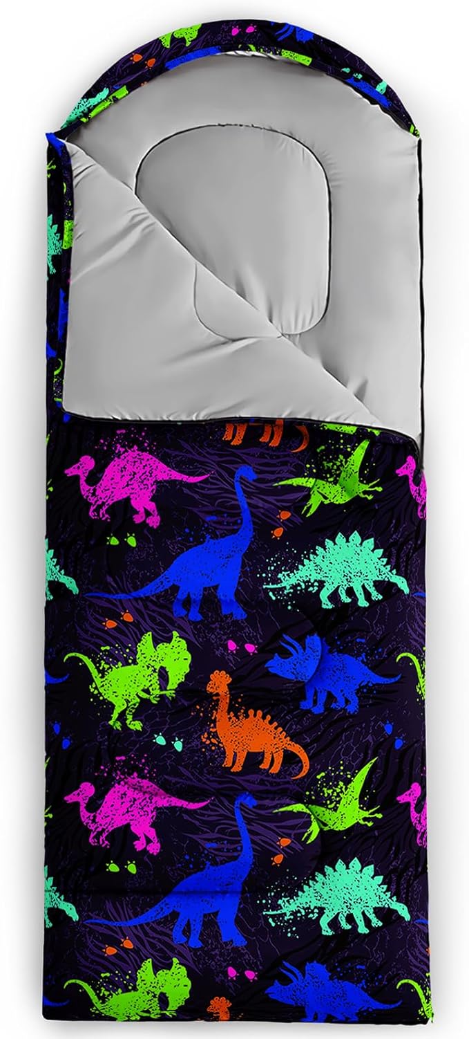 Space Astronaut Sleeping Bag for Boys KidsCute Space Rockets Lightweight Portable Compact with Compression SackMoon and Stars Clouds Camping Bag for Backpacking Travelling Outdoor Hiking