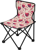 KLL Flat Wine Red Pattern Folding Keyword Ultra Lightweight Camping Chair Includes Carry Bag Outdoor Chairs for Outside Outside