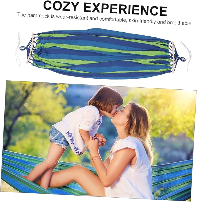 150kg Outdoor Camping Hammock with Capacity Double-Sided Canvas for Travel Beach and Garden Use Lightweight and Portable Easy Setup with Tree Straps