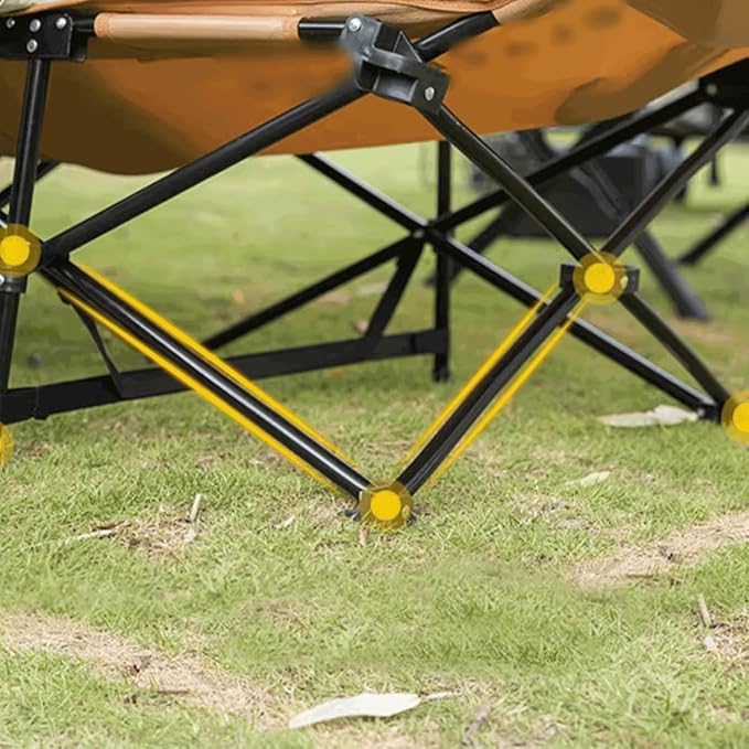 Polyester Camping Cot Lightweight Simple Compact Folding Bed Head Tilting Design Folding Guest Bed Portable Travel Camp Cot