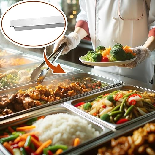 Stainless Steel Steam Table Adapter Bars – 8 Pieces Durable Divider Rods for Hotel Pan Configuration Rods Commercial Food Service Accessories for Buffet Wedding School Cafeterias
