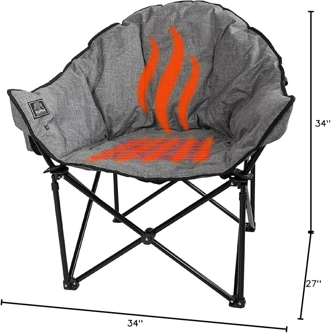 Kuma Outdoor Gear - Lazy Bear Heated Chair w/Power Bank (Heather Grey)