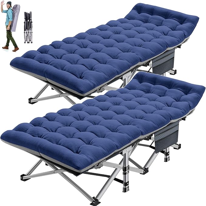 ABORON Heavy-Duty Folding Guest Bed for Adults 500lb Capacity Portable Extra Cot with 1213D Double Layer Ideal for Indoor Guest Stays &amp Temporary Home Use