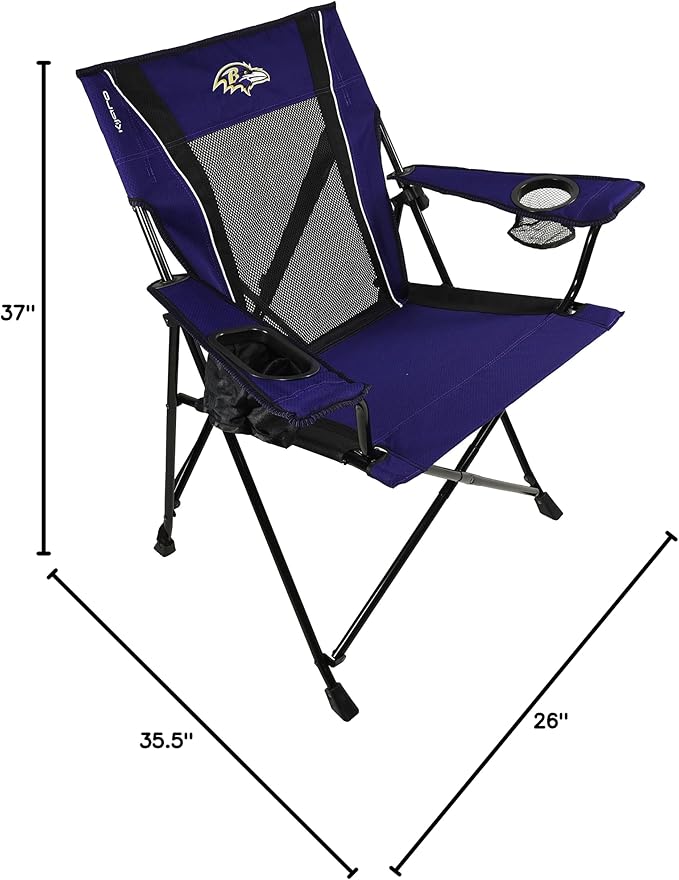 Kijaro Sports Fan Folding Chair 26 L x 35.5 W x 37 H Baltimore Ravens