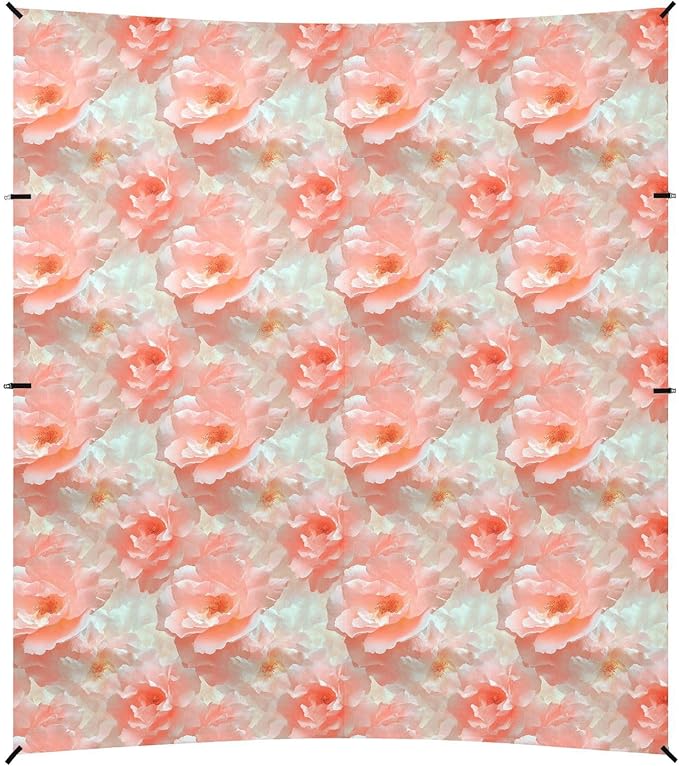 ALAZA Dreamy Rose Flowers Floral Beach Tent Sun Shelter UPF50+ Protection Beach Shade Canopy w/ 4 Sandbags for Outdoor Camping Fishing Backyard Fun Picnic 10x9 ft