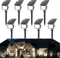 VOLISUN Solar Spotlight Outdoor IP67 Waterproof Solar Landscape Spot LightsUplights for Yard Garden Pathway - 8 Pack (Cool White) 27 LED 3 Lighting Modes