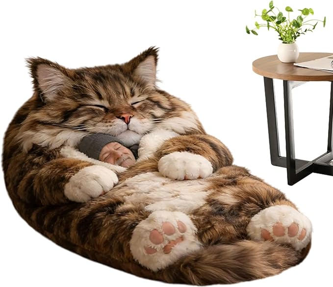 Cat Sleeping Bag for Human | Fluff-y Cat Sleeping Bag for Adults | Adorable Cats Envelope SleepingBags | Washable Warm Blanket for Camping Travel Sleepovers Home Lounging
