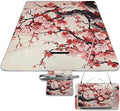 Japanese Floral Cherry Blossom Beach BlanketPortable Waterproof Picnic Blanket58.3''x 58.3'' Extra Large Picnic Mat for BeachCamping Grass Lawn Park Accessorie for Festival BBQ