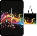 Zipper Rainbow Musical Note Melody Style Picnic Mat Suitable for Travel Camping Park Or Home Use